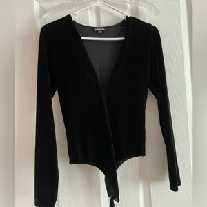 Black velvet express bodysuit